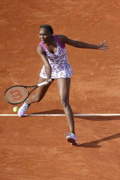 Venus Williams durante la partita con Sloane Stephens (Ap)